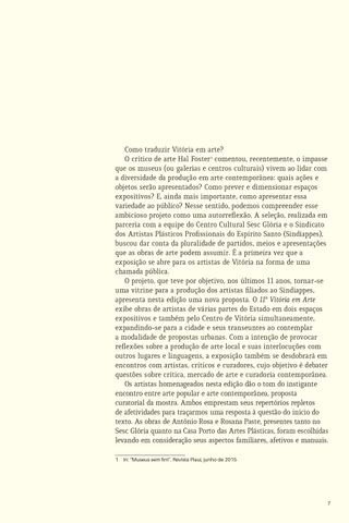 Imagem da página da direita da publicação 11º Vitória em Arte