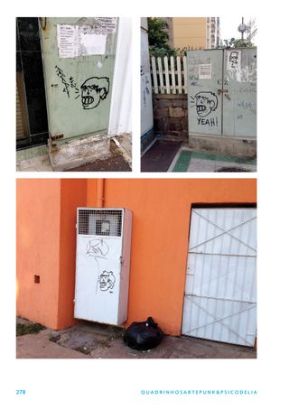 Imagem da pÔgina da esquerda da publicação Quadrinhos, arte punk e psicodelia