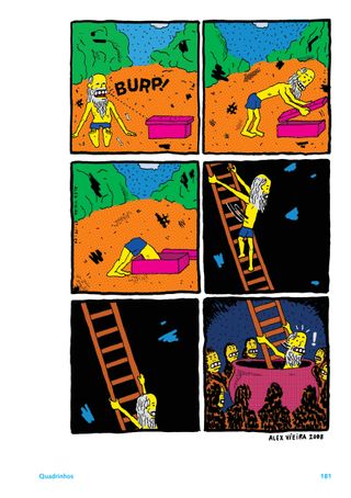 Imagem da pÔgina da direita da publicação Quadrinhos, arte punk e psicodelia