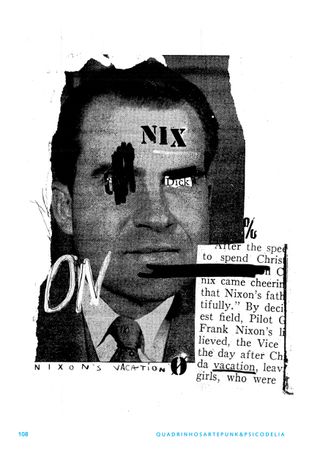 Imagem da pÔgina da esquerda da publicação Quadrinhos, arte punk e psicodelia