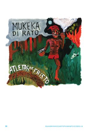 Imagem da pÔgina da esquerda da publicação Quadrinhos, arte punk e psicodelia
