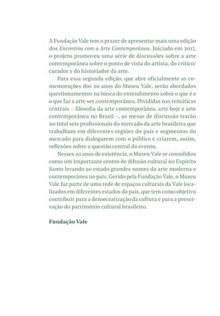 Imagem da página da direita da publicação Encontros com a arte contemporânea 2018