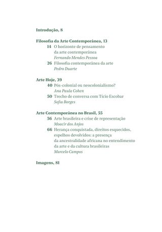 Imagem da página da direita da publicação Encontros com a arte contemporânea 2018
