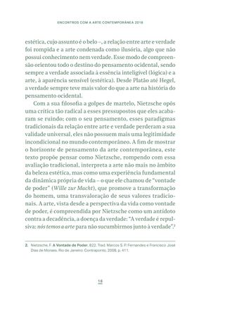 Imagem da página da esquerda da publicação Encontros com a arte contemporânea 2018