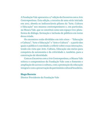 Imagem da página da direita da publicação Encontros com a arte contemporânea 2019