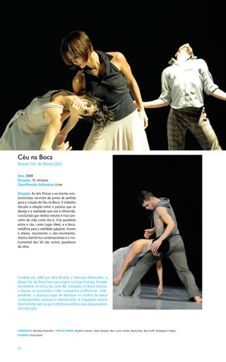 Imagem da página da esquerda da publicação Festival ES de Dança 2011