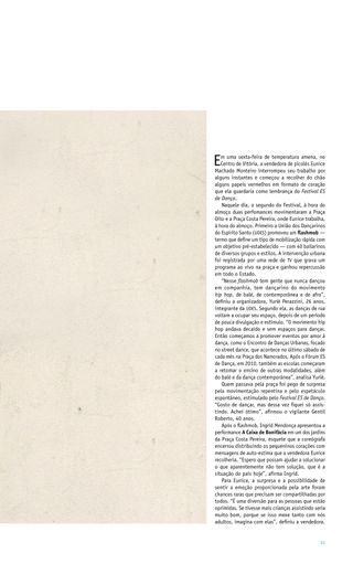 Imagem da página da direita da publicação Festival ES de Dança 2011
