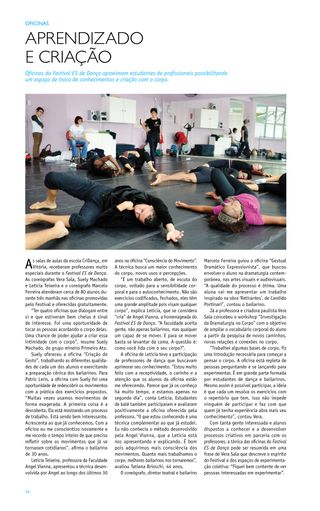Imagem da página da esquerda da publicação Festival ES de Dança 2011