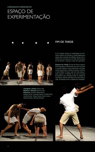 Imagem da página da esquerda da publicação Festival ES de Dança 2011