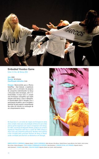 Imagem da página da esquerda da publicação Festival ES de Dança 2011