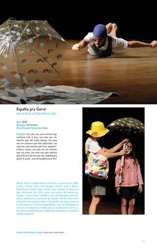 Imagem da página da direita da publicação Festival ES de Dança 2011
