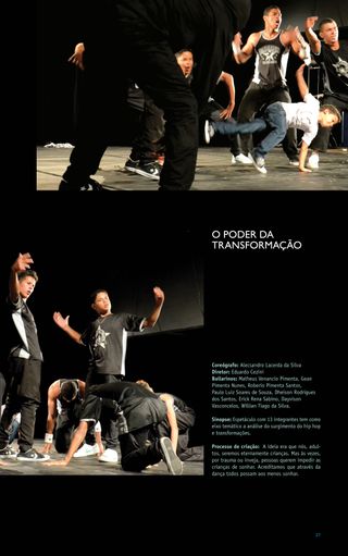 Imagem da página da direita da publicação Festival ES de Dança 2011