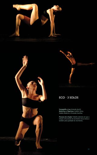 Imagem da página da direita da publicação Festival ES de Dança 2011