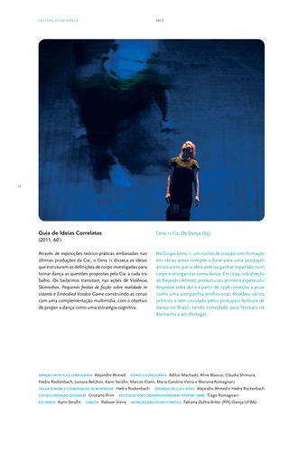 Imagem da página da esquerda da publicação Festival ES de Dança 2012