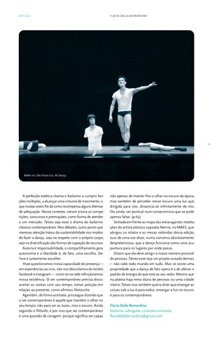 Imagem da página da direita da publicação Festival ES de Dança 2012