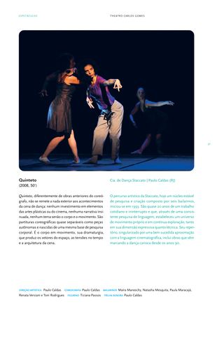 Imagem da página da direita da publicação Festival ES de Dança 2012