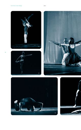 Imagem da página da esquerda da publicação Festival ES de Dança 2012