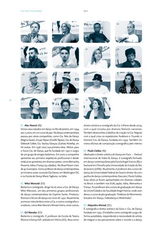 Imagem da página da esquerda da publicação Festival ES de Dança 2012