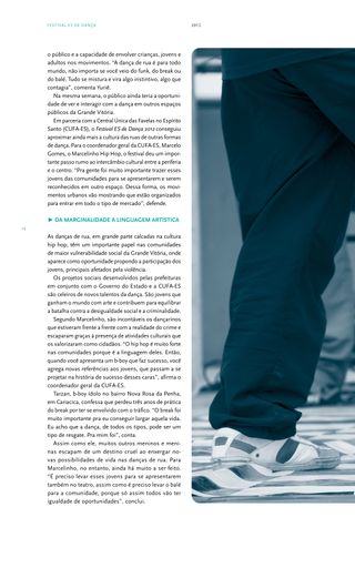 Imagem da página da esquerda da publicação Festival ES de Dança 2012