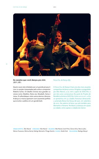 Imagem da página da esquerda da publicação Festival ES de Dança 2012
