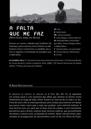 Imagem da página da direita da publicação Mostra Cinema Brasileiro Inédito