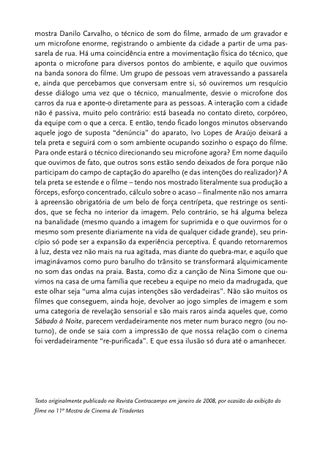 Imagem da página da esquerda da publicação Mostra Cinema Brasileiro Inédito