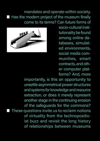 Imagem da pÔgina da esquerda da publicação Museums Without Walls