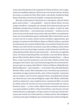 Imagem da página da direita da publicação Os Mamíferos: crônica biográfica de uma banda insular