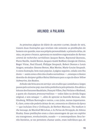Imagem da página da direita da publicação Os Mamíferos: crônica biográfica de uma banda insular