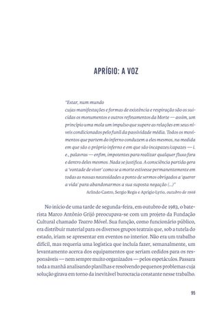 Imagem da página da direita da publicação Os Mamíferos: crônica biográfica de uma banda insular