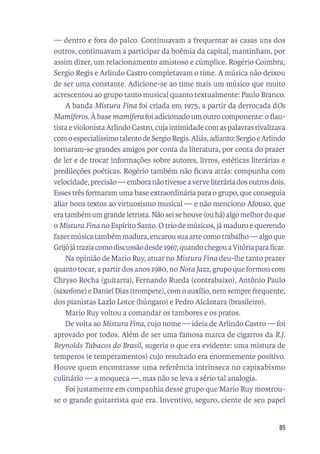 Imagem da página da direita da publicação Os Mamíferos: crônica biográfica de uma banda insular