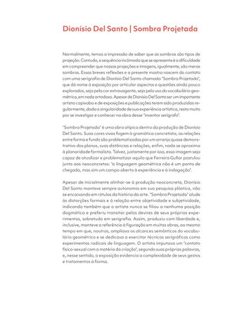 Imagem da página da direita da publicação Sombra Projetada — Dionísio Del Santo