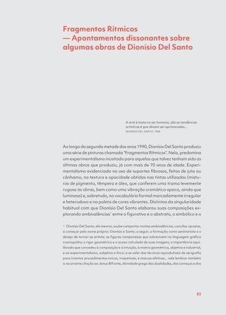 Imagem da página da direita da publicação Sombra Projetada — Dionísio Del Santo