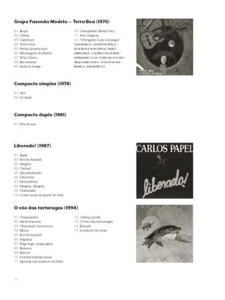 Imagem da pÔgina da esquerda da publicação Songbook: Carlos Papel