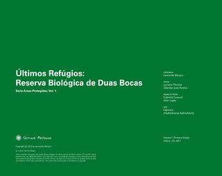 Imagem da página da direita da publicação Últimos Refúgios: Reverva Biológica de Duas Bocas