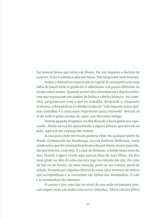 Imagem da página da direita da publicação Vir de tão longe